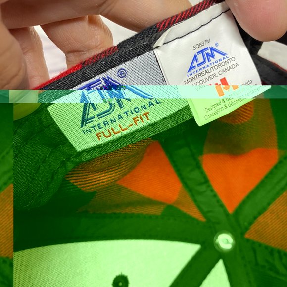 Lumberjack Hat Cap Snapback Red Black Checkered Full Fit Spirits Embroidered - Picture 9 of 11